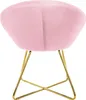 A pink velvet chair with gold legs, shown from the back. Náhľad obrázku produktu