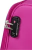 A close-up of a TSA luggage lock on a pink suitcase. Produktbild-Vorschau
