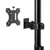 A monitor mount bracket and pole clamp are shown against a white background. Produktbild-Vorschau