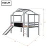 Kinderhochbett 90x200cm aus Massivholz in Grau, Hausbett Produktbild-Vorschau 2
