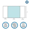 Diagram showing the dimensions and care instructions for an incontinence sheet. Produktbild-Vorschau