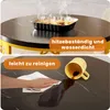 okwish Table basse 2 pcs, aspect marbre noir rond, pieds en Voir les images du produit 6