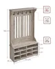 A product image of a coat rack with shoe storage, featuring dimensions and weight capacity indicators. Náhled obrázku produktu