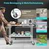GOPLUS Edelstahltisch mit 4 Universalrädern, Produktbild-Vorschau 4