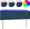 vidaXL LED Kopfteil Dunkelblau 147x16x78/88 cm Samt Produktbild-Vorschau 1