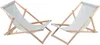 Two light gray deck chairs made of wood are shown against a white background. Produktbild-Vorschau