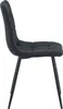 A side view of a single black upholstered chair with black metal legs, set against a white background. Náhled obrázku produktu
