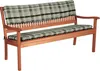 A wooden bench with plaid cushions. Anteprima dell’immagine prodotto
