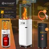 A collage of images showcasing a gas heater, its features, and accessories. Produktbild-Vorschau