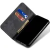A black flip-style phone case with card slots and a phone inside, shown against a white background. Produktbild-Vorschau