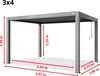 PRIMEYARD Pergola 3x4 m słupy aluminium w optyce drewna z Podgląd zdjęcia produktu 2