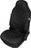 A black quilted car seat cover on a car seat. Náhľad obrázku produktu