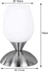 Tischlampe - H 18 cm - Nickelfarben matt - Weiß - Metall - Produktbild-Vorschau 5