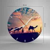 Wanduhr - Rund - Glasuhr - Kamel Wohnwagen - 30x30cm - Produktbild-Vorschau 3