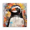 DEQOART Glasbild Echtglas 50x50 cm 'Pinguin im Farbrausch' Produktbild-Vorschau 2