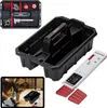 A collage of images showing a tool organizer, a tablet displaying a person using a saw, and packaging for a tool accessory. Náhľad obrázku produktu