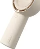 A close-up shot of a beige handheld fan with gold accents. Anteprima dell’immagine prodotto
