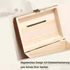 Vintage Holz Schatztruhe Spardose mit Schlüssel Retro Deko Produktbild-Vorschau 3