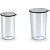 Two clear plastic containers with black lids are shown side-by-side against a white background. Náhled obrázku produktu