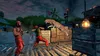 A scene from a video game with two characters in red fighting a leopard. Produktbild-Vorschau