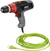 A corded electric drill with a green cord and plug is shown against a white background. Podgląd zdjęcia produktu