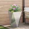 vidaXL Pflanzkübel 2 Stk. Silber 50 x 50 x 75 cm Verzinkter Produktbild-Vorschau 4