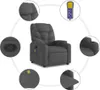 vidaXL Fauteuil de massage gris foncé Tissu Voir les images du produit 10