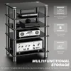 Audio Rack met 5 planken van gehard glas - TV tafel voor Productafbeelding-voorbeeld 4