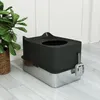 PawHut Bac à litière pour chat XXL en acier inoxydable, 65L Voir les images du produit 9