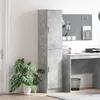 A tall, narrow cabinet with a concrete-like finish stands next to a desk in a home office setting. Podgląd zdjęcia produktu