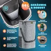 A marketing image showcasing a gray shopping trolley with various features highlighted by text and icons. Anteprima dell’immagine prodotto