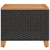 vidaXL Stolik ogrodowy czarny 45x45x37 cm polirattan drewno Podgląd zdjęcia produktu 5