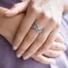 MATERIA Damen Ring floral 925 Sterling Silber antik breit Produktbild-Vorschau 2