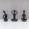 Yoga Deko Figur 3er Set Schwarz Frau Skulptur Yogapose Produktbild-Vorschau 6