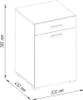 A line drawing of a cabinet with dimensions indicated. Produktbild-Vorschau