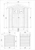 Technical drawings and dimensions of a wooden shed. Náhľad obrázku produktu