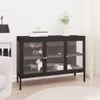 vidaXL Kredens czarny 70x35x70 cm stal i szkło Podgląd zdjęcia produktu 1