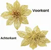 Künstliche Weihnachtsblumen, 30 Stück, gold, 7,5/10/15 cm Productafbeelding-voorbeeld