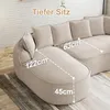 L-förmiges frameless Modulsofa, Chenille Cloud Sofa mit Produktbild-Vorschau 4