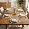6er Set Boho Platzset Rattan Natur Weiß 29cm - rundes Produktbild-Vorschau 5