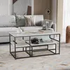 2er-Set Couchtisch, Eckiger Beistelltisch, Kaffeetisch mit Produktbild-Vorschau 1