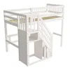 A white bunk bed with stairs and storage compartments. Anteprima dell’immagine prodotto