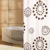 Textil Duschvorhang weiss braun Kreise Punkte 180x230cm Produktbild-Vorschau 1