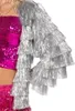 Glitzer Festivaljacke silber Größe: S-M Produktbild-Vorschau 5