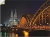 ARTland Wandbild, selbstklebend Kölner Dom mit Brücke Produktbild-Vorschau 1