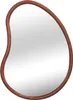 A single, organically shaped mirror with a wooden frame against a white background. Anteprima dell’immagine prodotto