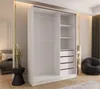 Schwebetürenschrank 2-türig 130x250x58 cm Weiß mit 4 Produktbild-Vorschau 2