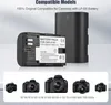 A product image showing a camera battery and a charger, with several camera models displayed below. Náhled obrázku produktu