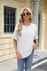 ASKSA T-shirt femme été manches courtes oversized col rond Voir les images du produit 2