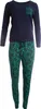 Damen Pyjama Schlafanzug 2-teilig mit Hose & Oberteil Grün Produktbild-Vorschau 1